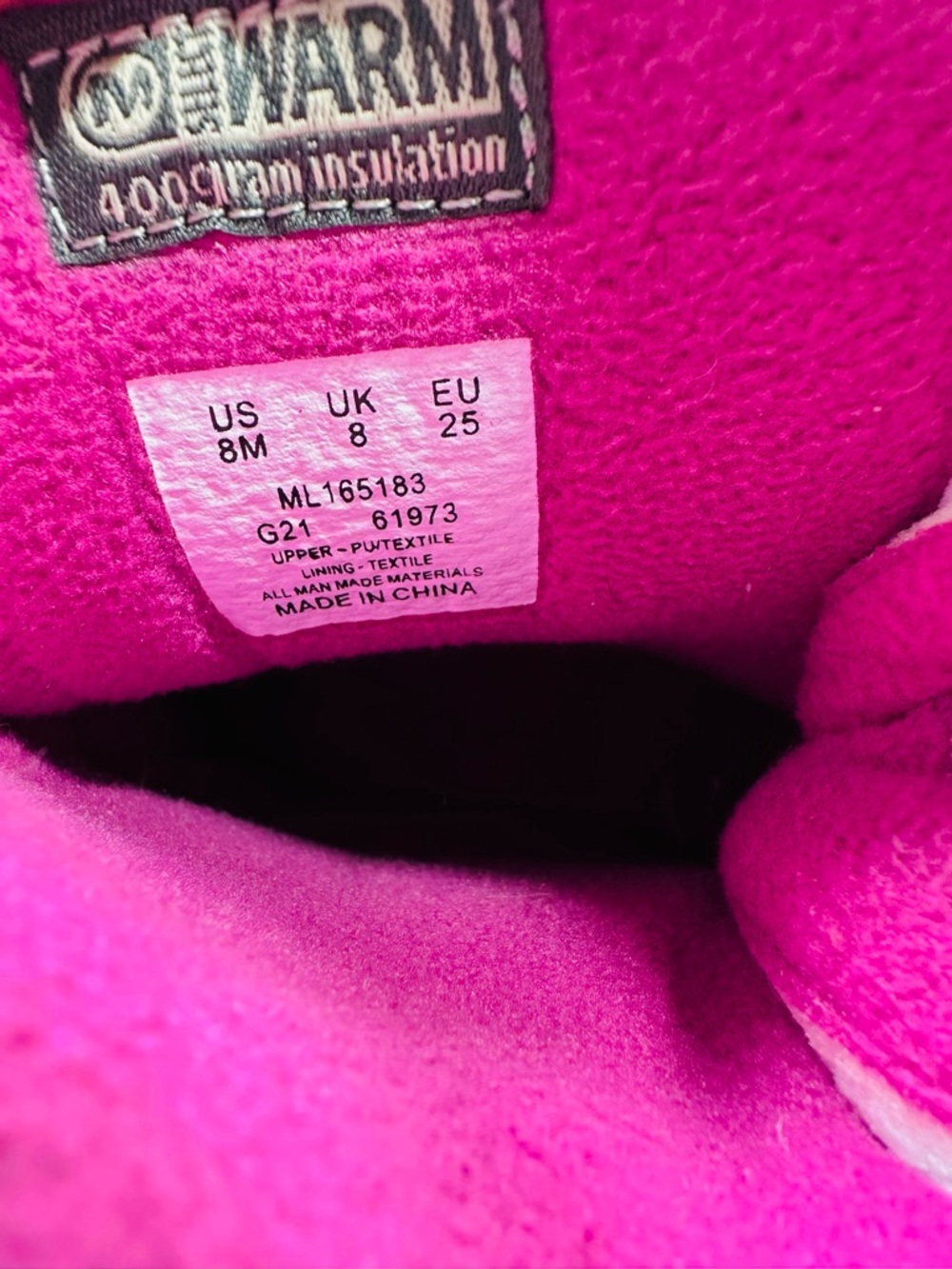 Merrell Gray and Pink Kids Waterproof Snow Boots - Picture 6 of 6